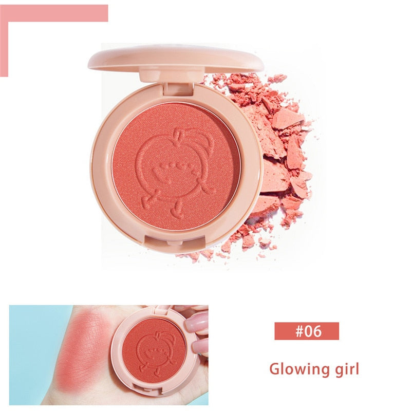 New 6 Colors Blush Makeup Palette Mineral Powder Red Rouge Lasting Natural Cream Cheek Tint Orange Peach Pink Blush Cosmetic