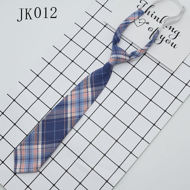Shirt Necktie Women College Style JK Plaid Uniform  Detachable Collars Removable Ties Apparel Accessories галстук женский