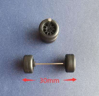 4PCS 1/64 Scale Alloy Car Model 5.2mm/11mm Size Rubber Tires + Wheels + Axles for Modified 1:64 Matchbox/Domeka/HW Model Cars