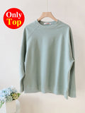 Spring Summer Women's Suit with Shorts Sweatshirt Loose Oversize Green Tracksuit 2 Piece Set Women's Shorts and Top Outfits 2022