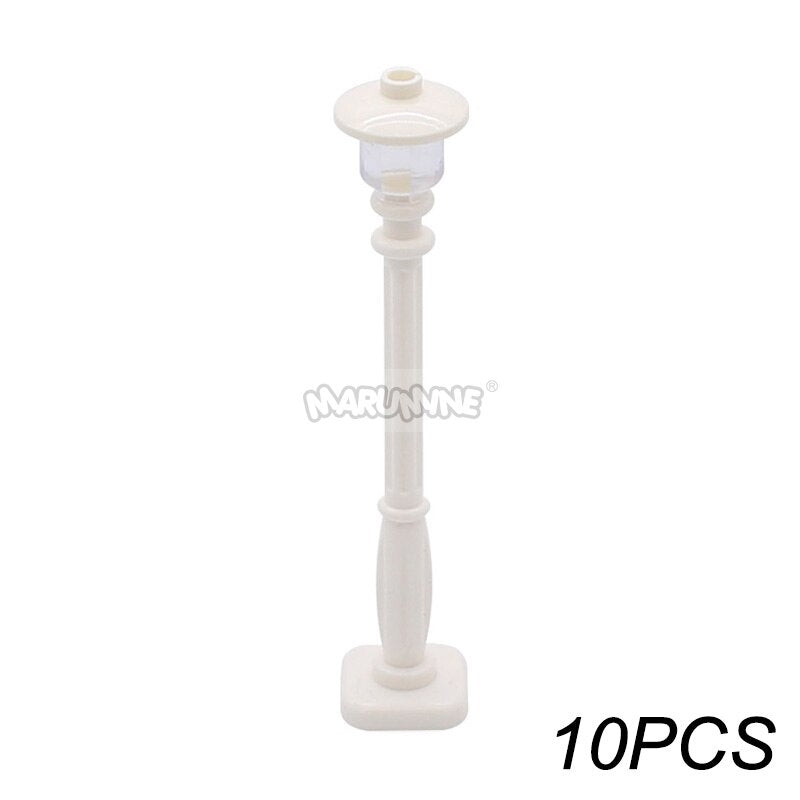 Marumine Traffic Road Sign Light Lamp Block Brick City Street View Accessories Signpost Barrier Speed Limit Indicator Warning