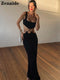 Zenaide 2022 Cut Y2K Long Dress Backless Spaghetti Strap Sexy Maxi Bodycon Dresses Pink Women Summer Black Beach Party Outfits