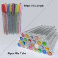 50pcs Reusable Eyelash Brush Tube Eye Lash Brush Eyebrow Brush Resin Drill Replaceable Mascara Wand Brushes Dust-proof