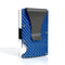 DIENQI Carbon Fiber Card Holder Mini Slim Wallet Men Aluminum Metal RFID Magic Wallet Small Thin Male Purses Money Bag Vallet