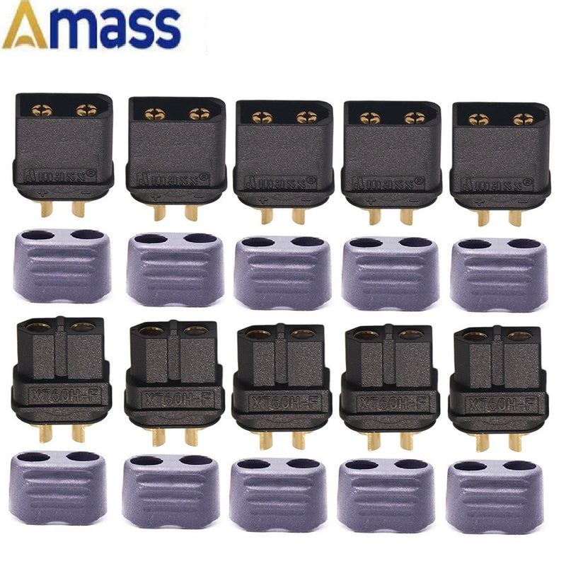 10 x Amass XT60+ XT60H XT30U XT90H Plug Connector With Sheath Housing 5 Male 5 Female (5 Pair )