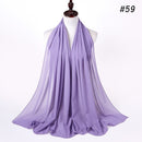 Hijab Scarf 72*175cm Plain Chiffon Scarves For Women Muslim Fasion Islam Clothing Headscarves Shawl For Ladies Headwrap Ramadan