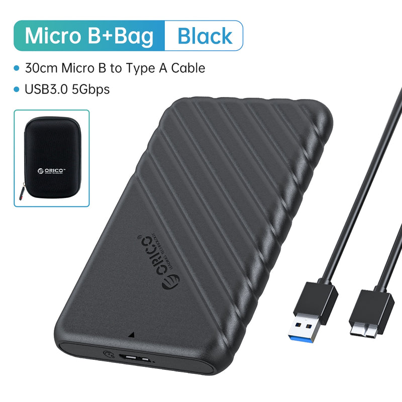 ORICO MicroB USB3.0 2.5&quot; External Storage HDD Case SATA 5Gbps HDD SSD Hard Drive Enclosure Support UASP for PC Laptop