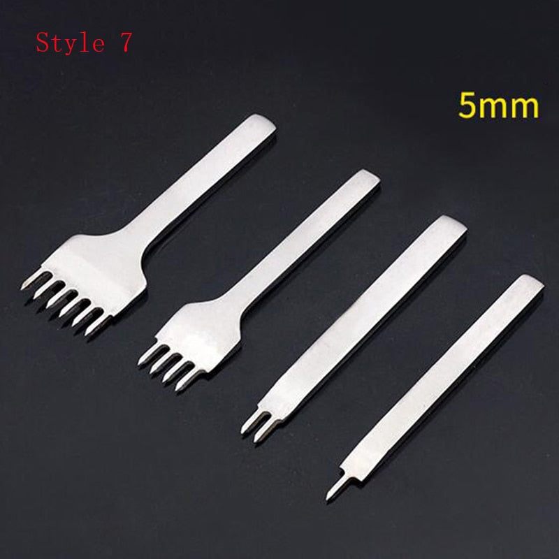 3/4/5/6mm Spacing Punch Tool For Leather Hole Punches Tool Lacing Stitching Sewing DIY Leather Craft Tools 1/2/4/6 Prong