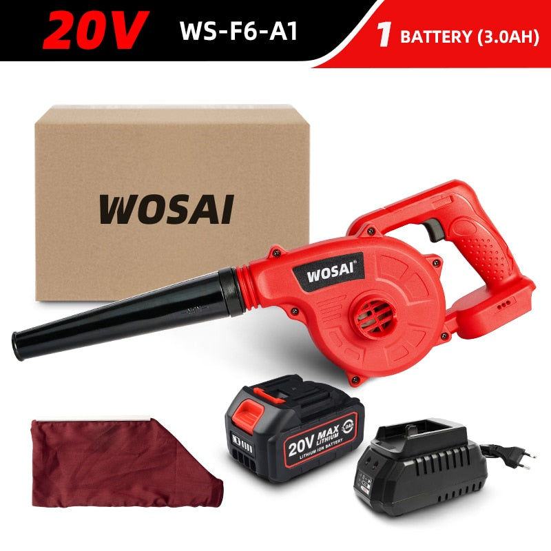 WOSAI 20V Garden Cordless Blower Vacuum Clean Air Blower for Dust Blowing Dust Computer Collector Hand Operat Power Tool