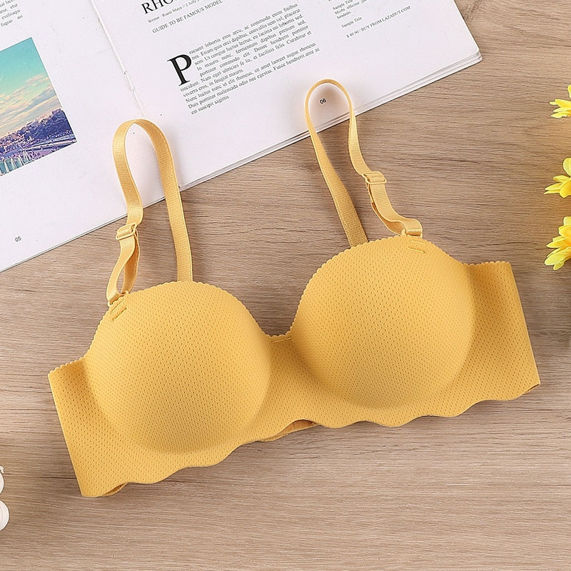 Sexy No Wire Push Up Underwear Women Seamless Bra Girls Students Breathable Thin Bras Female&