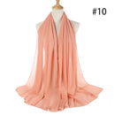 Hijab Scarf 72*175cm Plain Chiffon Scarves For Women Muslim Fasion Islam Clothing Headscarves Shawl For Ladies Headwrap Ramadan