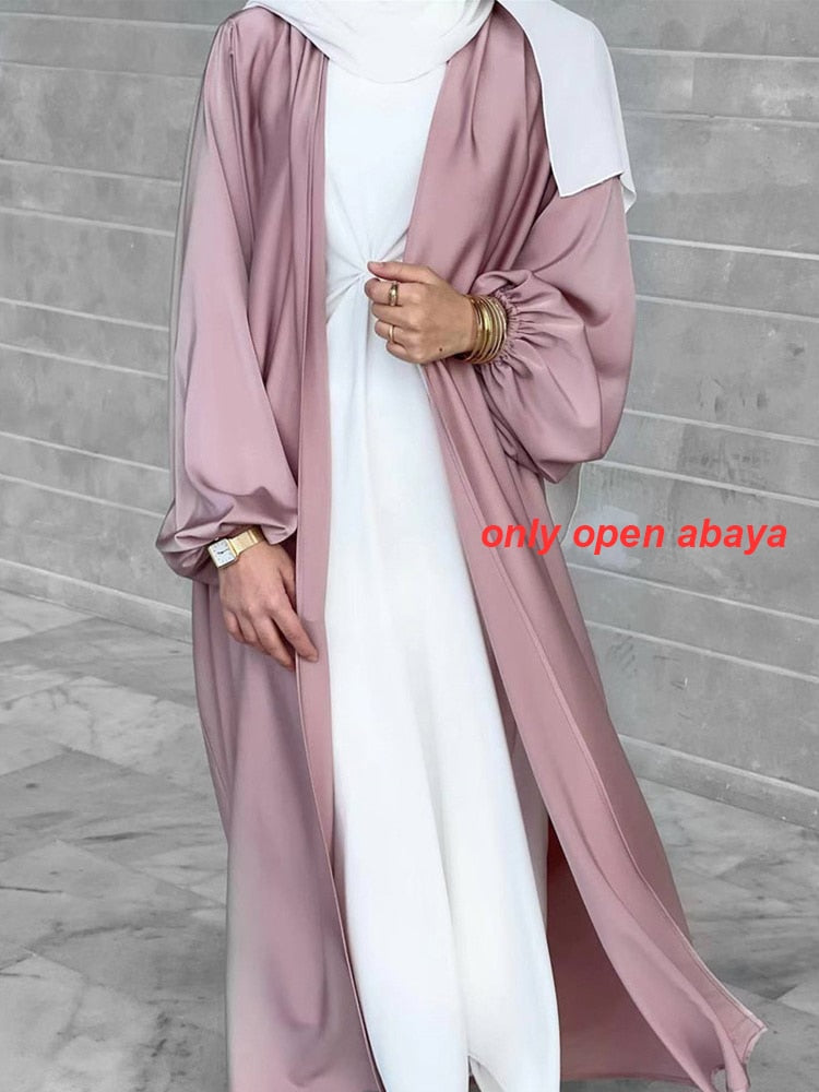 Summer Puff Sleeve Muslim  Abaya Women Dress Elegant Modest Morocco Party Long Dress Islamic Turkey Dubai Eid Ramadan Jubah Robe