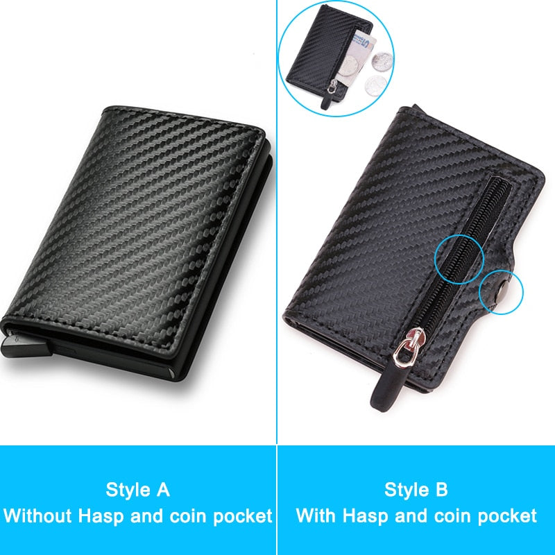 Carbon Fiber Rfid Card Holder Men Wallets Money Bag Male Vintage Black Male Purse 2022 Small Leather Mini Slim Wallets Walets