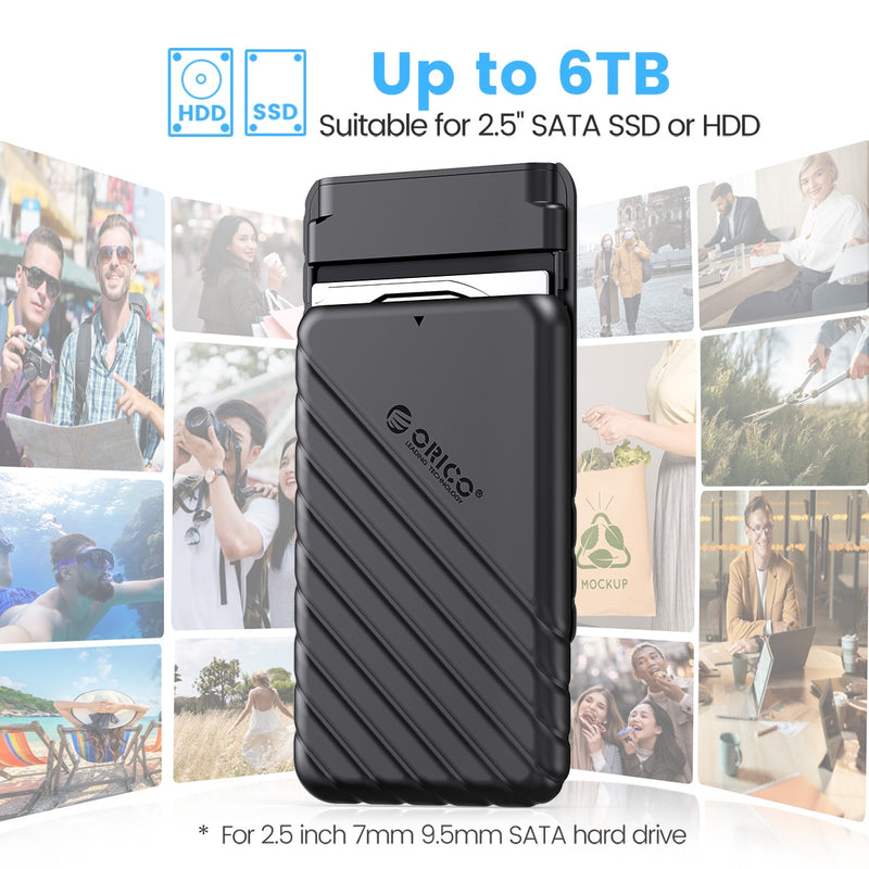 ORICO MicroB USB3.0 2.5&quot; External Storage HDD Case SATA 5Gbps HDD SSD Hard Drive Enclosure Support UASP for PC Laptop