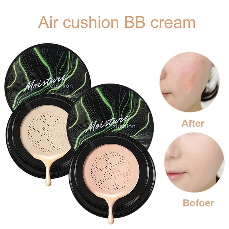 Korean Mushroom Head BB Air Cushion Foundation Brighten Face Base Tone CC Cream Concealer Waterproof Whitening Makeup Cosmetics