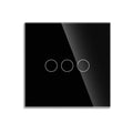 Bingoelec EU AC100-240V Tempered Black White Crystal Glass Touch Switch Panel Wall Light Sensor Button 1Gang 2gang LED Indicator