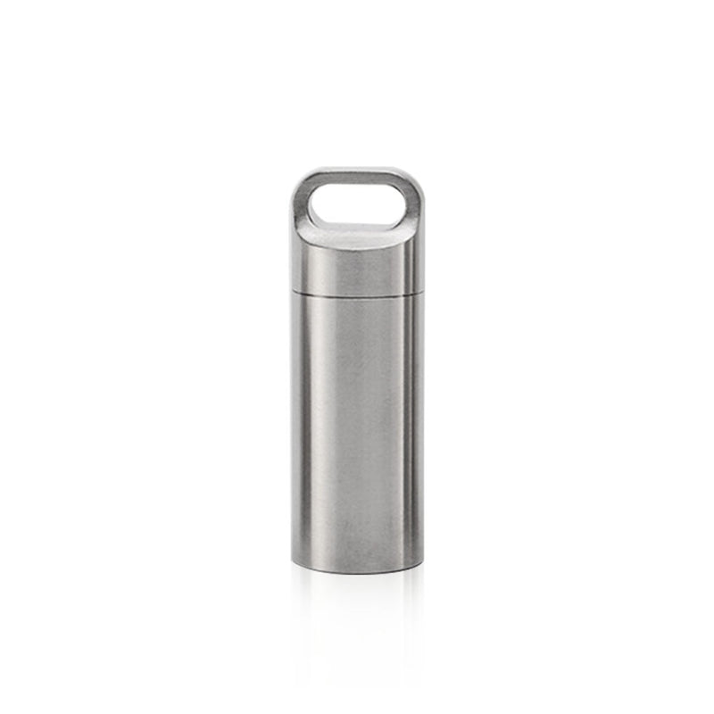 Mini Stainless Steel Sealed Capsule Waterproof Pill Box Camping Firstaid Pendant Travel Outdoor Portable Pill Case Organizer