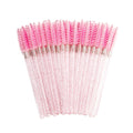 zwellbe Good Quality Disposable 50 Pcs/Pack Crystal Eyelash Makeup Brushes Eyebrow Brush Mascara Wands Eyelash Extension Tool