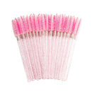 zwellbe Good Quality Disposable 50 Pcs/Pack Crystal Eyelash Makeup Brushes Eyebrow Brush Mascara Wands Eyelash Extension Tool