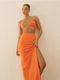 Cryptographic Bandage Cut Out Sexy Halter Neck Top and Skirts Set Gathered Elegant Club 2022 Summer Outfits Split Two Piece Set