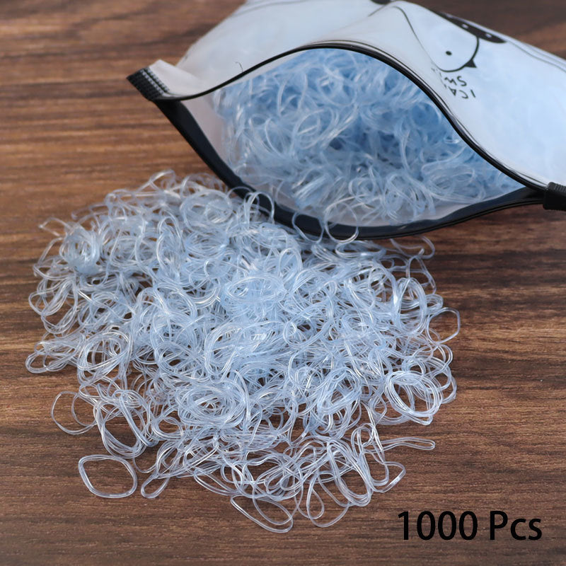 1000PCS Disposable Rubber Band Hairband For Children  Ponytail Hairs Ties Colourful Elastic Hair Bands Baby Hair Accessories