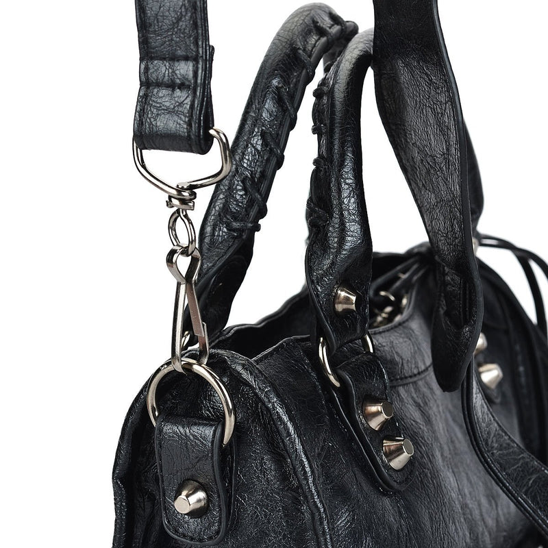 Girl Shoulder Bags Black Hand Bags New Arrival Mini Small Motorcycle Bags Crossbody for Women Soft Pu Leather Brand Handbag lady