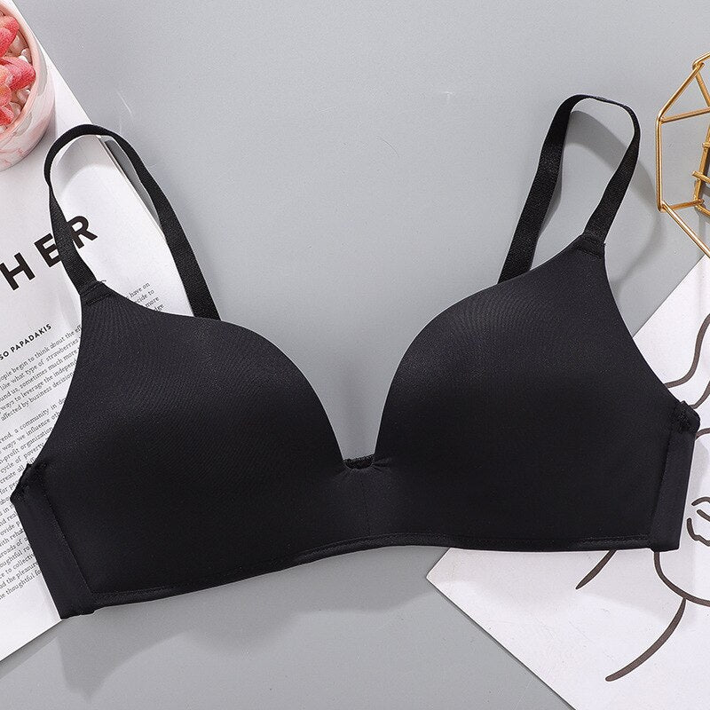Sexy No Wire Push Up Underwear Women Seamless Bra Girls Students Breathable Thin Bras Female&