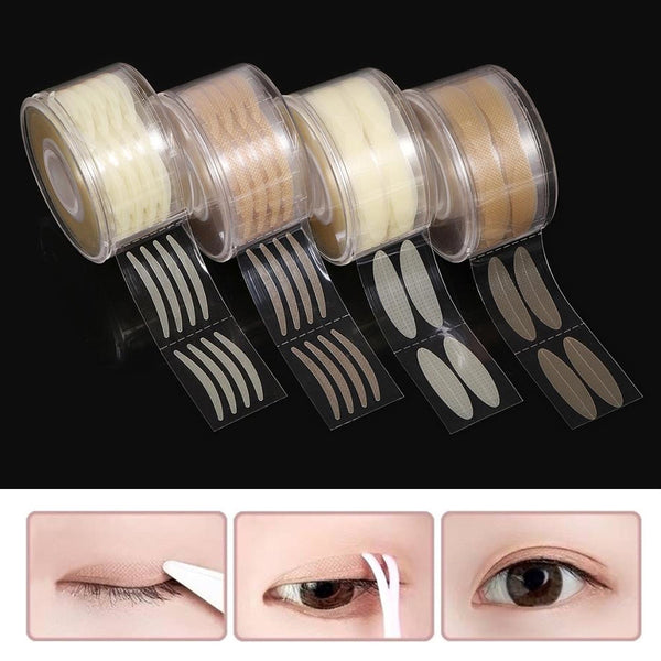 Monja 600pcs S/L Makeup Clear Gray Beige Eyelid Stripe Big Eyes Invisible Double Fold Eyelid Shadow Tape Stickers Beauty Tools