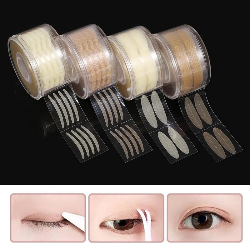 Monja 600pcs S/L Makeup Clear Gray Beige Eyelid Stripe Big Eyes Invisible Double Fold Eyelid Shadow Tape Stickers Beauty Tools