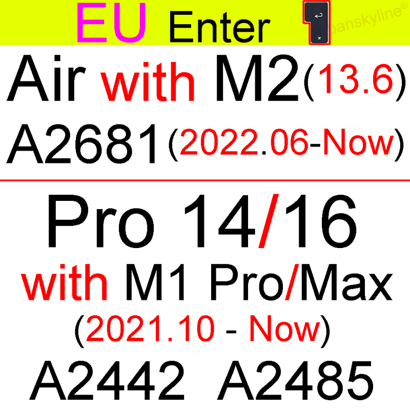 Keyboard Cover for Macbook Air 13 M2 Pro 13 M1 14 Max 15 16 Bar ID 17 Retina 11 Silicone Protector Skin Case A2337 A2442 A2681