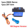 Waterproof 20KG 25KG 30kg 35kg 40KG 60KG Servos 180 270 360 Degree Large Torque Digital Servo Metal Gears 25T Arm For RC Car