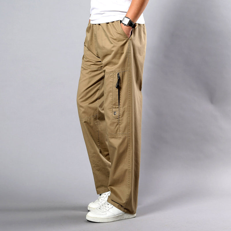 Loose Straight men pants summer Tactical Cargo Pants Multiple Pockets Fitness Work Male Trousers Streetwear Big Size 5XL
