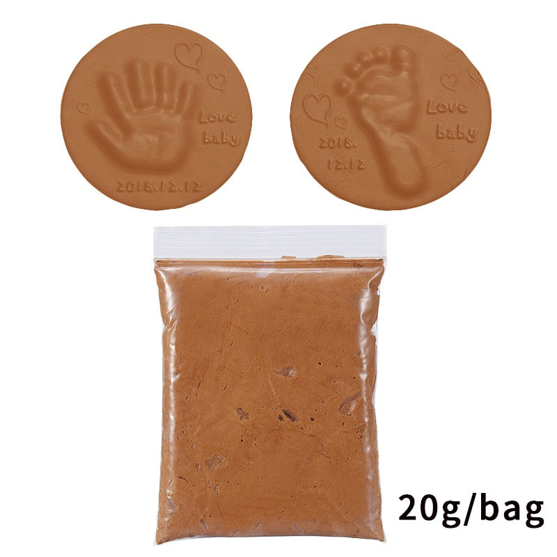 Baby Hand and Footprint Mud Soft Clay Fluffy Material DIY Handprint Footprint Fingerprint Anti-stress Children's Toys