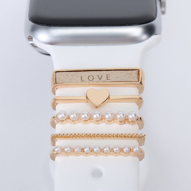 Decoration For Apple watch band Decorative Charms Diamond Jewelry iWatch/Galaxy watch 5/4/3 Bracelet silicone Strap Accessories