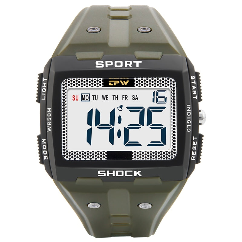 Big Numbers Easy to Read 5ATM Water Resistant Men Digital Watch Outdoor Sport