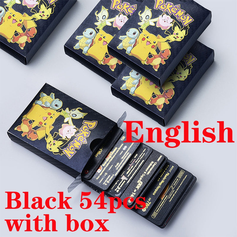 55 Pieces Of Pokemon Metal Gold Card Charizard Vmax Gx  Energy Card Charizard Pikachu Rare Collection Battle Trainer Card Child