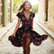 90s Vintage  Boho Fashion Women's Summer V Neck Long Maxi Floral National Chiffon Dress Party Beach Dress Flower Sundress Y2k
