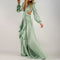 Ellafads Woman Dress  High Waist V-neck Women&