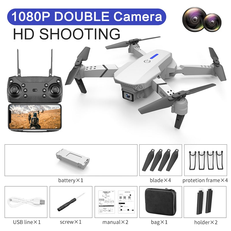 KBDFA E88 Pro Quadcopter 4K HD WIFI FPV Drone 1080P Camera Height Hold RC Foldable Quadcopter Dron Rc Helicopter Drone Gift Toy