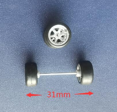 4PCS 1/64 Scale Alloy Car Model 5.2mm/11mm Size Rubber Tires + Wheels + Axles for Modified 1:64 Matchbox/Domeka/HW Model Cars