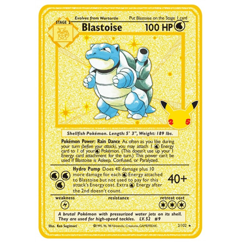 Newest Pokemon Vmax V GX EX Shiny Gold Metal Card PV French Game Tag Team Fighting Ordering Series Child Christmas Gift