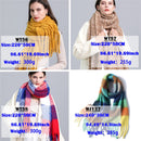 2022 New Women Plaid Scarf Winter Pashmina Shawls Cashmere Thick Wraps Lady Tassel Warm Scarves Rainbow Hairy Bufanda