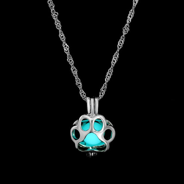 FAMSHIN Fashion Silver Color Charm Luminous Pendant Necklace Women Moon Glowing Stone Necklace Christmas Necklaces Jewelry Gifts