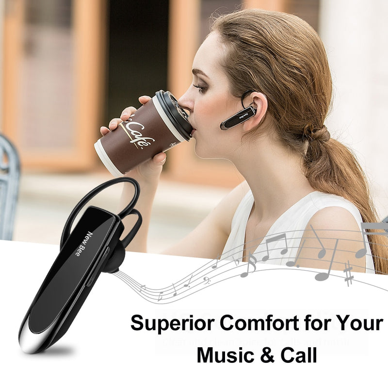 New Bee Bluetooth 5.0 Wireless Headphones Headset Earbuds Earphones with Mic 24Hrs Mini Handsfree Earpiece for iPhone xiaomi