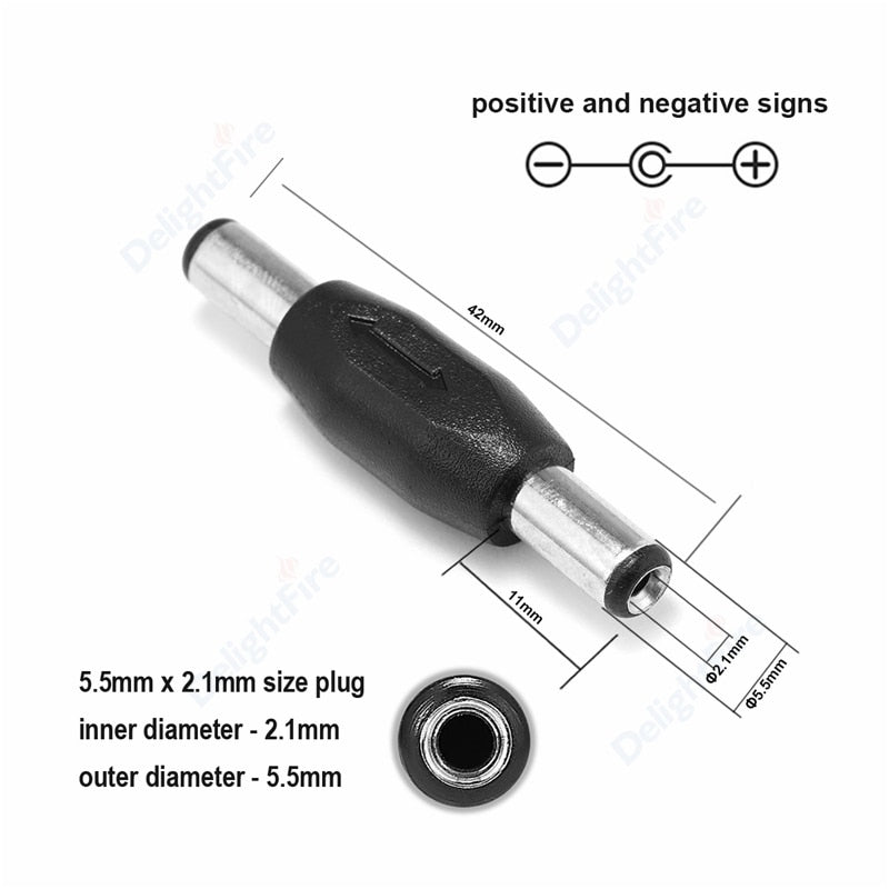 12V 3A 5.5mm 2.1mm Plug Socket DC Connectors DC Power Socket Male Female Jack Screw Nut Panel Mount DC Power Adapter Connector