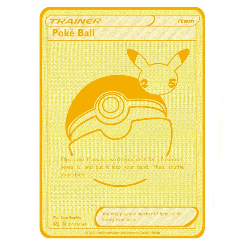 Newest Pokemon Vmax V GX EX Shiny Gold Metal Card PV French Game Tag Team Fighting Ordering Series Child Christmas Gift