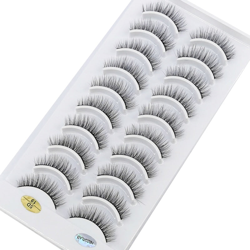 NEW 10 Pairs Natural False Eyelashes Fake Lashes Long Makeup 3d Mink Lashes Extension Eyelash Mink Eyelashes for Beauty 54