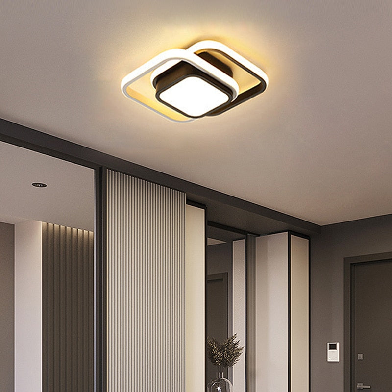 Small Modern LED Ceiling Light 2 Rings Creative Design Ceiling Lamp Indoor Lighting Fixtures Hallway Balcony Aisle Office Lustre