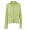 Ladies Shirt Suits Pleated Notched Single-Breasted Female Cardigan Two-Piece Loose Shirts and High-Waist Wide-Leg Pants Sets