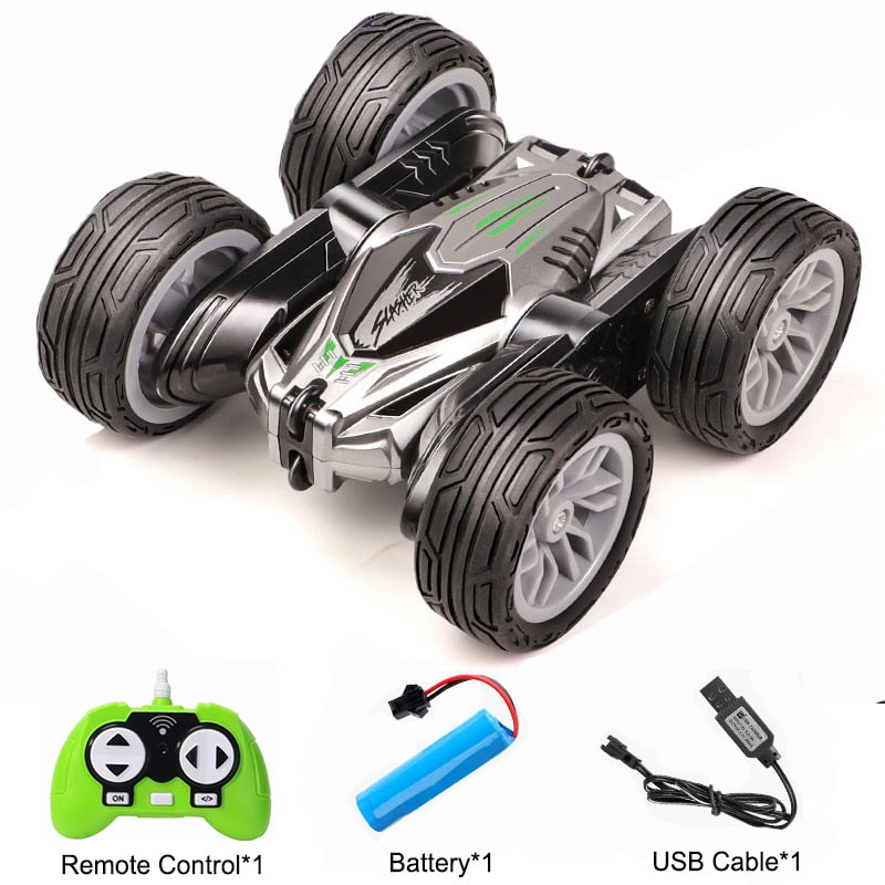Roclub 4WD RC Car 2.4G Radio Remote Control Car 1:24 Double Side RC Stunt Cars 360° Reversal Vehicle Model Toys For Children Boy